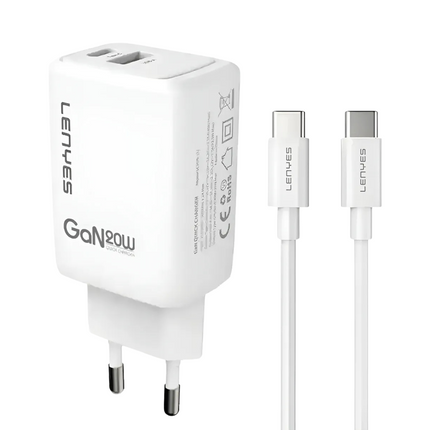 CARGADOR LENYES 20W GAN + CABLE USB C