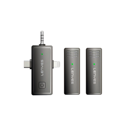 MICROFONO INALAMBRICO LENYES LM202 DOBLE IOS ANDROID