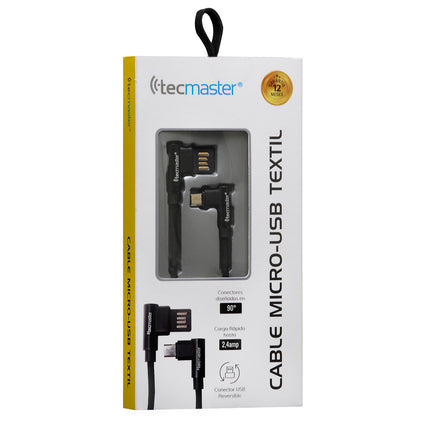 CABLE TECMASTER MICRO USB REVERSIBLE 1 MT tecmaster