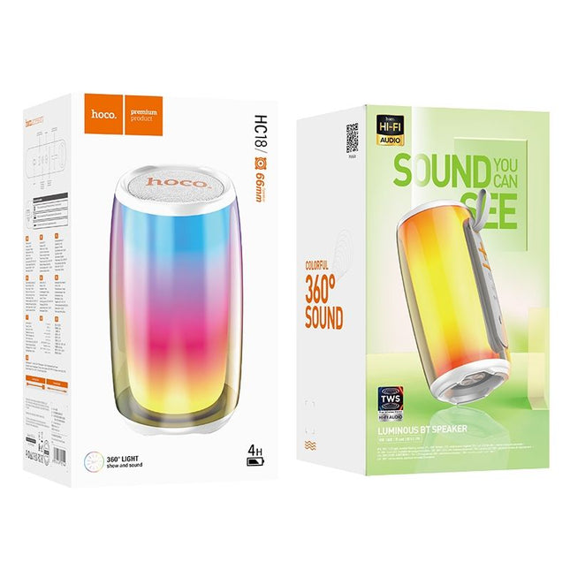 PARLANTE HOCO HC18 BLUETOOTH FM TF AUX LED RGB
