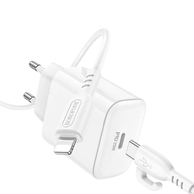 CARGADOR BOROFONE BA81A PD 20W + CABLE LIGHTNING PARA IPHONE