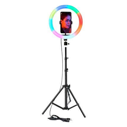 ARO DE LUZ LED RGB + TRIPODE RD-36 CON EFECTO ARCO IRIS