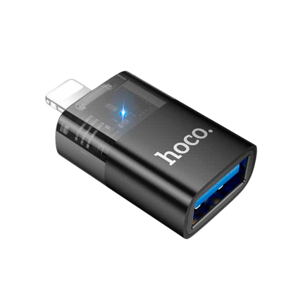 
ADAPTADOR OTG HOCO UA36, HOCO UA36 Lightning a USB-A, adaptador Lightning a USB, OTG para iPhone y iPad, convertidor de datos 480 Mbps, accesorio USB de alta velocidad, adaptador HOCO original, conector USB-A para Lightning, t