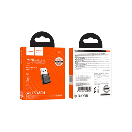 ADAPTADOR USB WIFI 5 HOCO HI33 650 MBPS