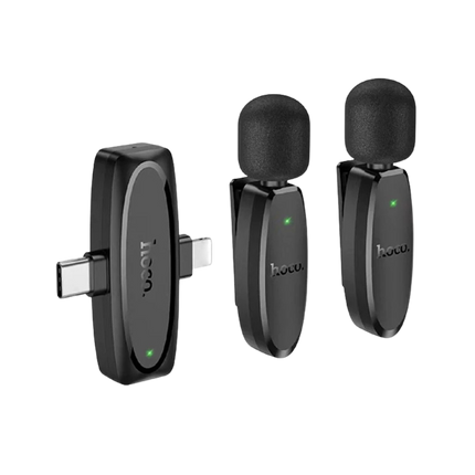 Micrófono Hoco L15 Inalámbrico Negro – Audio Profesional para Video y Streaming