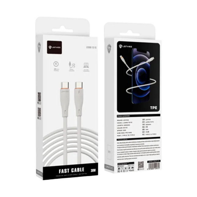 CABLE LENYES USB-C A USB-C 30W 2METROS