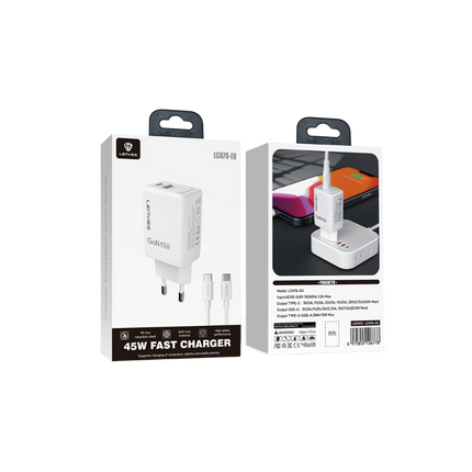 CARGADOR LENYES 45W GAN + CABLE USB C