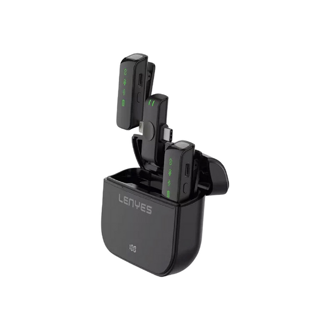 MICROFONO INALAMBRICO DUAL LENYES LM203 + ESTUCHE DE CARGA