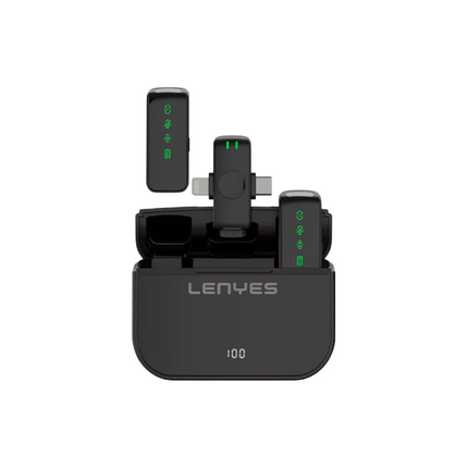 MICROFONO INALAMBRICO DUAL LENYES LM203 + ESTUCHE DE CARGA