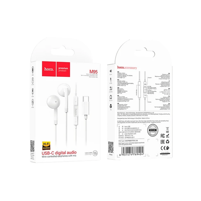AUDIFONOS HOCO M95 CON CONEXION USB-C Y MICROFONO – HI-FI