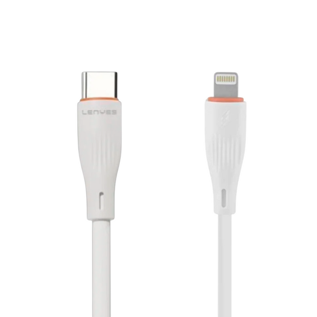 CABLE LENYES USB-C A LIGHTNING, 30W fast charging cable, 2 meters charging cable, USB-C to Lightning data cable, high-speed iPhone charger, durable braided cable, PD 30W power delivery cable, long lightning cable for iPhone, Lenyes charging accessory, USB-C to iPhone sync cable,