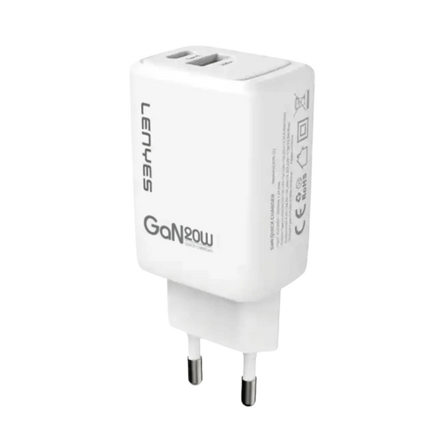 CARGADOR LENYES 20W GAN CERTIFICACION SEC
