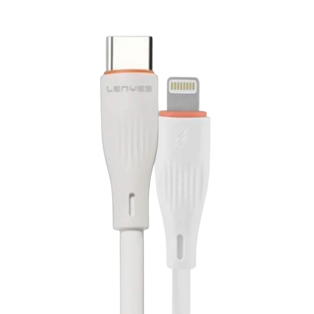 CABLE LENYES USB-C A LIGHTNING, 30W fast charging cable, 2 meters charging cable, USB-C to Lightning data cable, high-speed iPhone charger, durable braided cable, PD 30W power delivery cable, long lightning cable for iPhone, Lenyes charging accessory, USB-C to iPhone sync cable,

