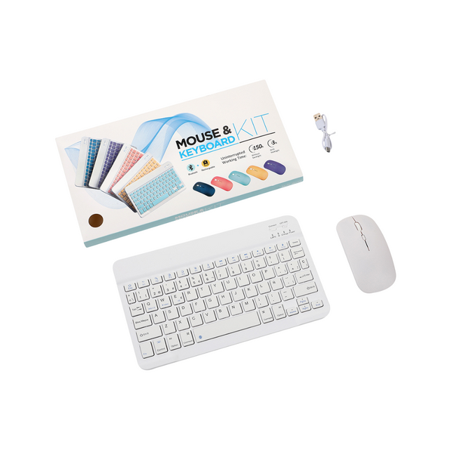 KIT MINI TECLADO MOUSE INALAMBRICO BLUETOOTH RGB