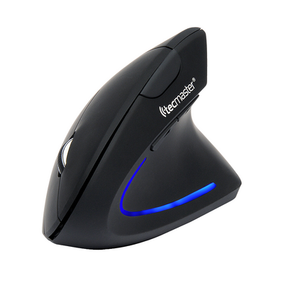 MOUSE VERTICAL TECMASTER DUAL WIRELESS Y BLUETOOTH RECARGABLE TIPO-C NEGRO