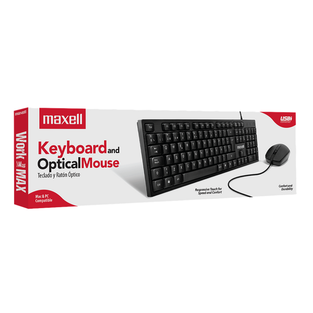 Maxell WRKBC-10 – Combo Teclado + Mouse Inalámbrico para PC y Notebook
