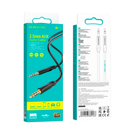 Cable de Audio Borofone BL16 – Auxiliar 3.5 mm para Autos, Parlantes y Audífonos
