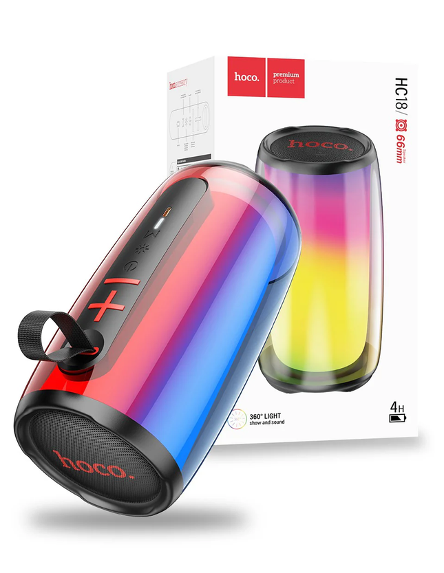 PARLANTE HOCO HC18 BLUETOOTH FM TF AUX LED RGB