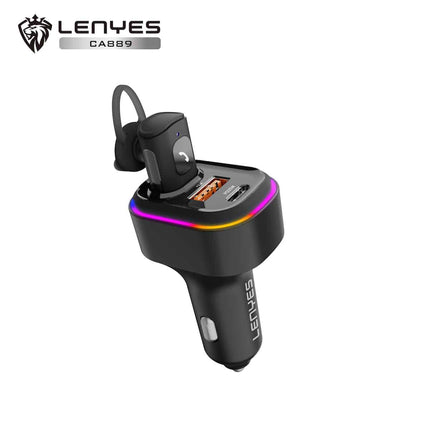 CARGADOR DE AUTO LENYES CA889 25W BT 5.0 + MANOS LIBRES