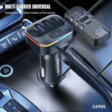 CARGADOR DE AUTO LENYES CA905 66W + HUB